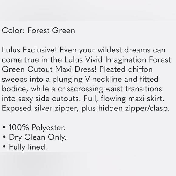 Lulus Maxi Vivid Imagination Green Dress NWOT Medium 💕 - Picture 8 of 10